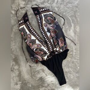 Paisley Print Halter Jumpsuit